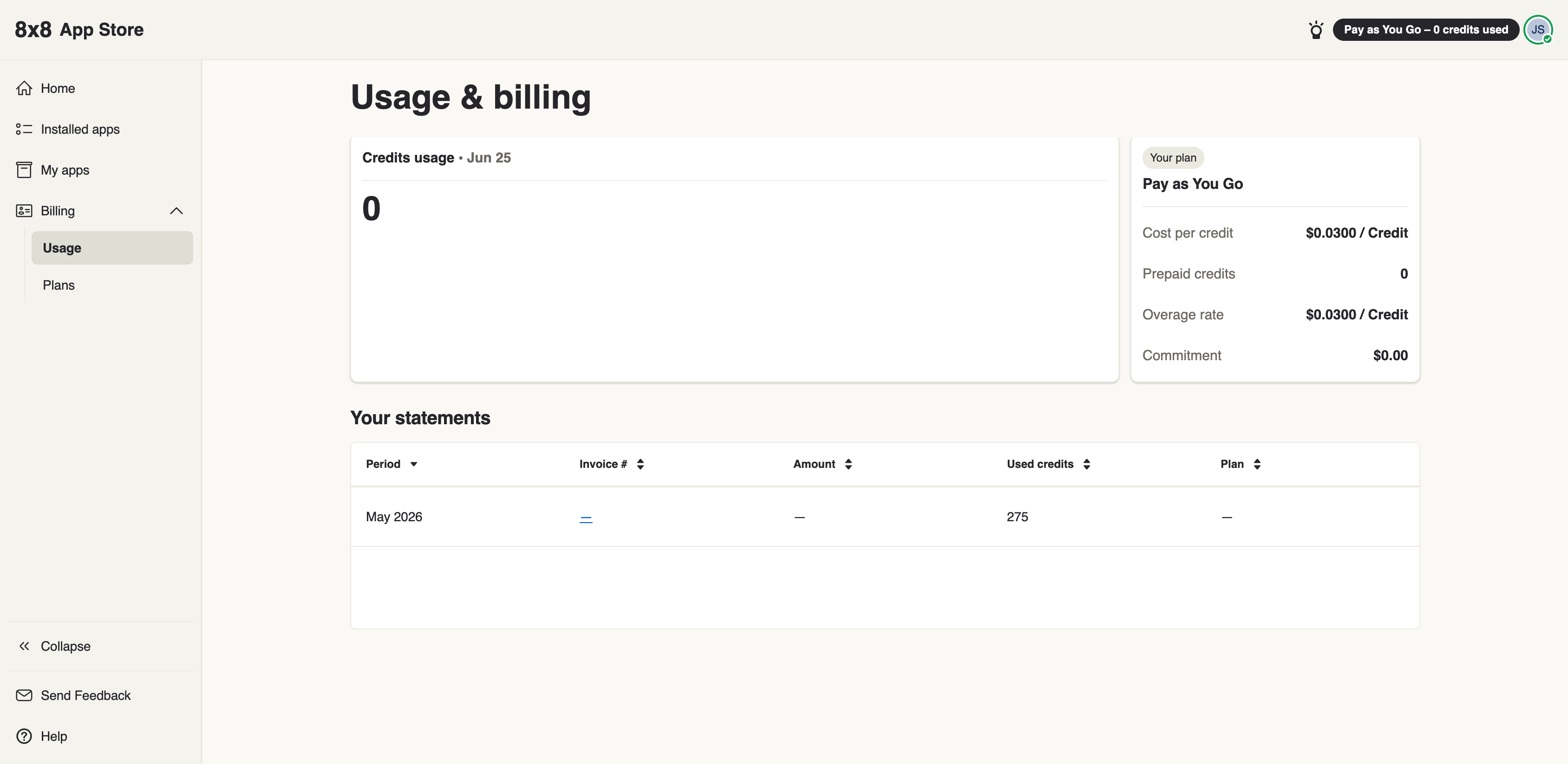 An AI Studio invoice